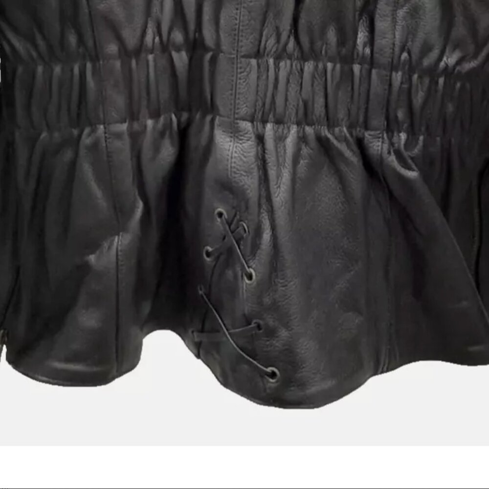 UNIK Premium Women's XL Black Leather Motorcycle Jacket Removable Lining Western - Picture 8 of 11